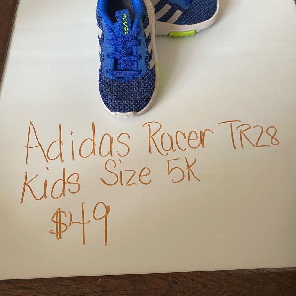 Adidas Racer TR28 Kids Blue and White Shoes